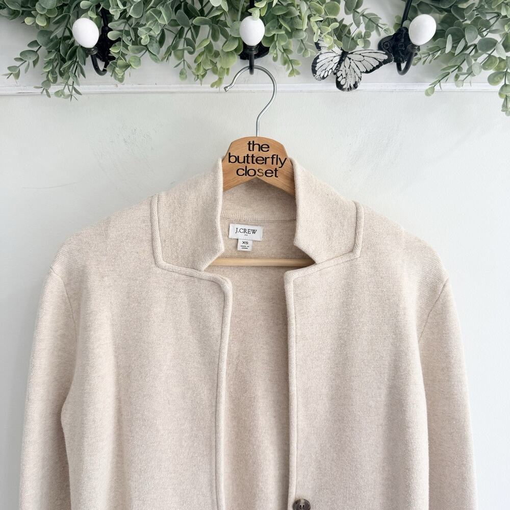 J.Crew Women’s cream Long Sleeve Sweater Blazer Size XS P815 oversized - Picture 4 of 6